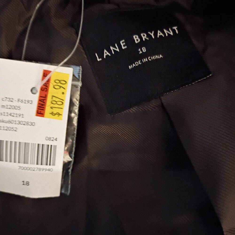 LANE BRYANT LEOPARD PRINT DOUBLE BREASTED JACQUARD COAT SIZE 18 NWT - Picture 9 of 9